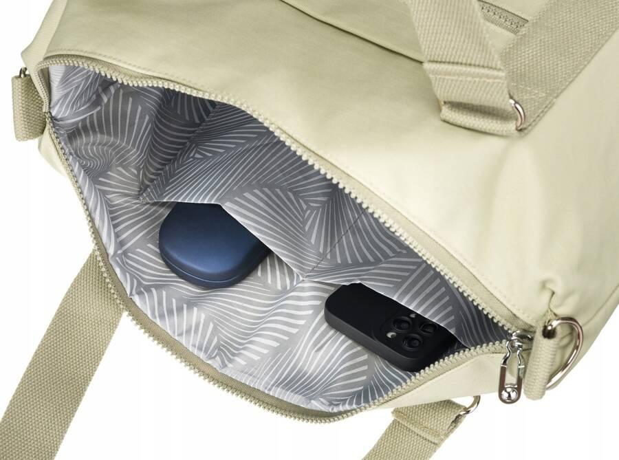 Duży shopper damski z tkaniny nylonowej - Peterson