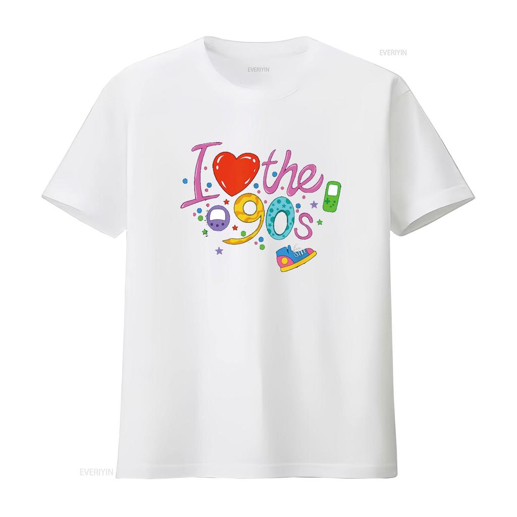 I love the 90s party outfit retro T Shirt Black 3X Large vintage Washed Unisex Casual Top For Everyday Wear homme Versatile
