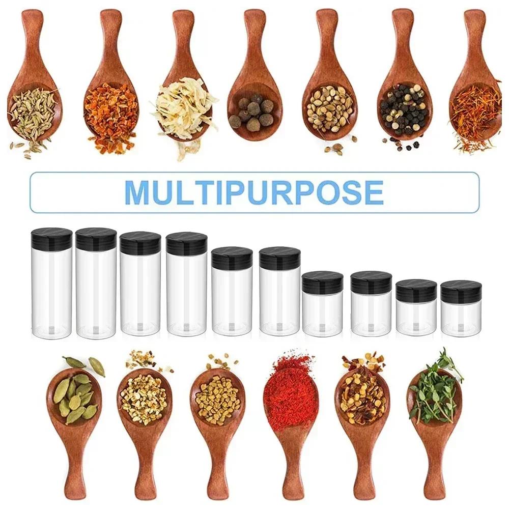1-20x Transparent Seasoning Jars Salt Pepper Shaker Bottles Spice Condiment Storage Boxes Powder Storage Container Kitchen Tools