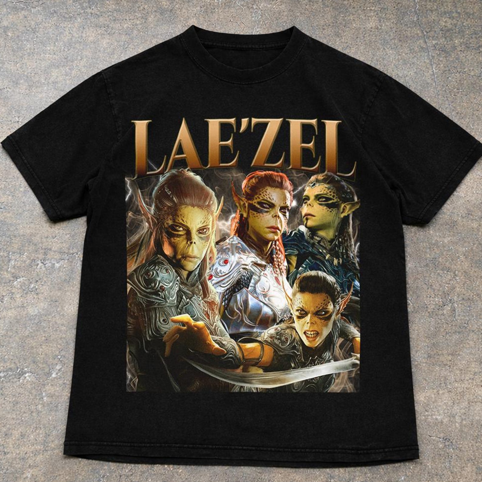 Vintage Laezel T shirt, Lae zel Baldur’s Gate 3 Shirt, Gamer Gift For Women and Men Unisex T shirt 2XL