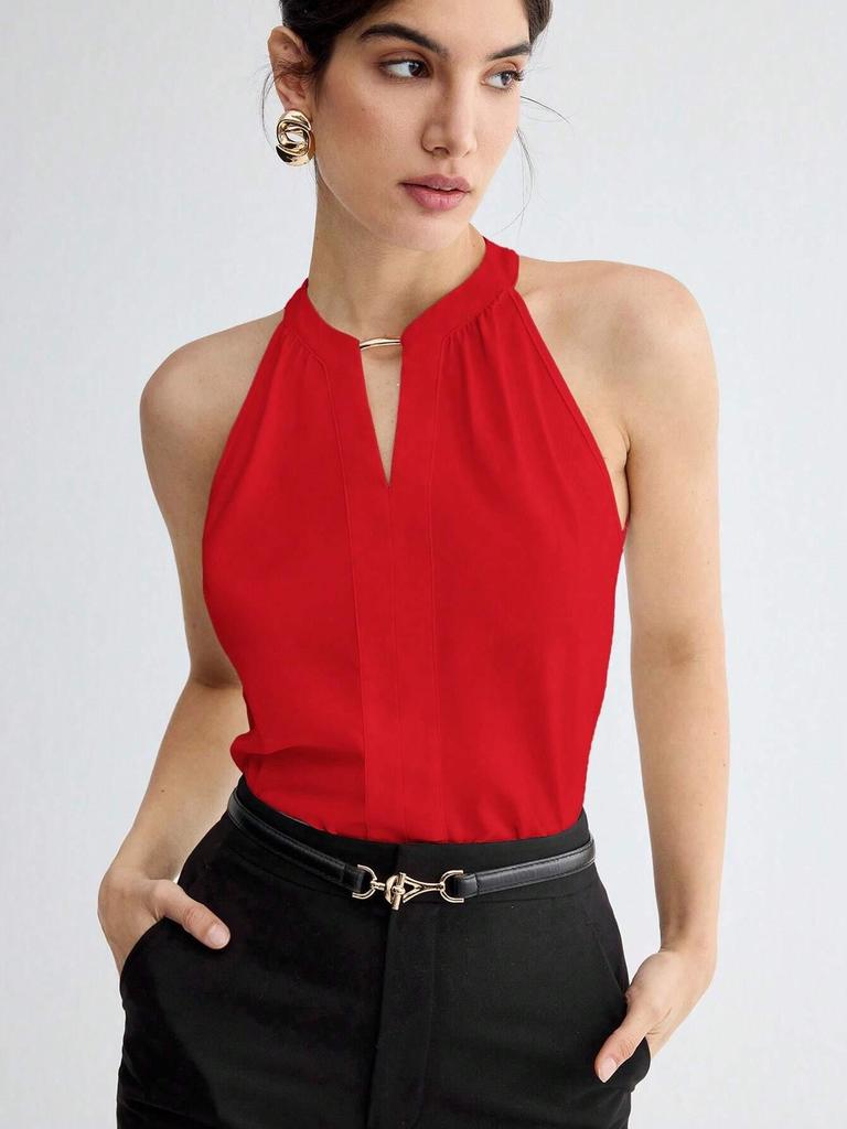 Cross-Border Women's Summer Halter Sleeveless Top – Versatile and Chic for the Workplace
