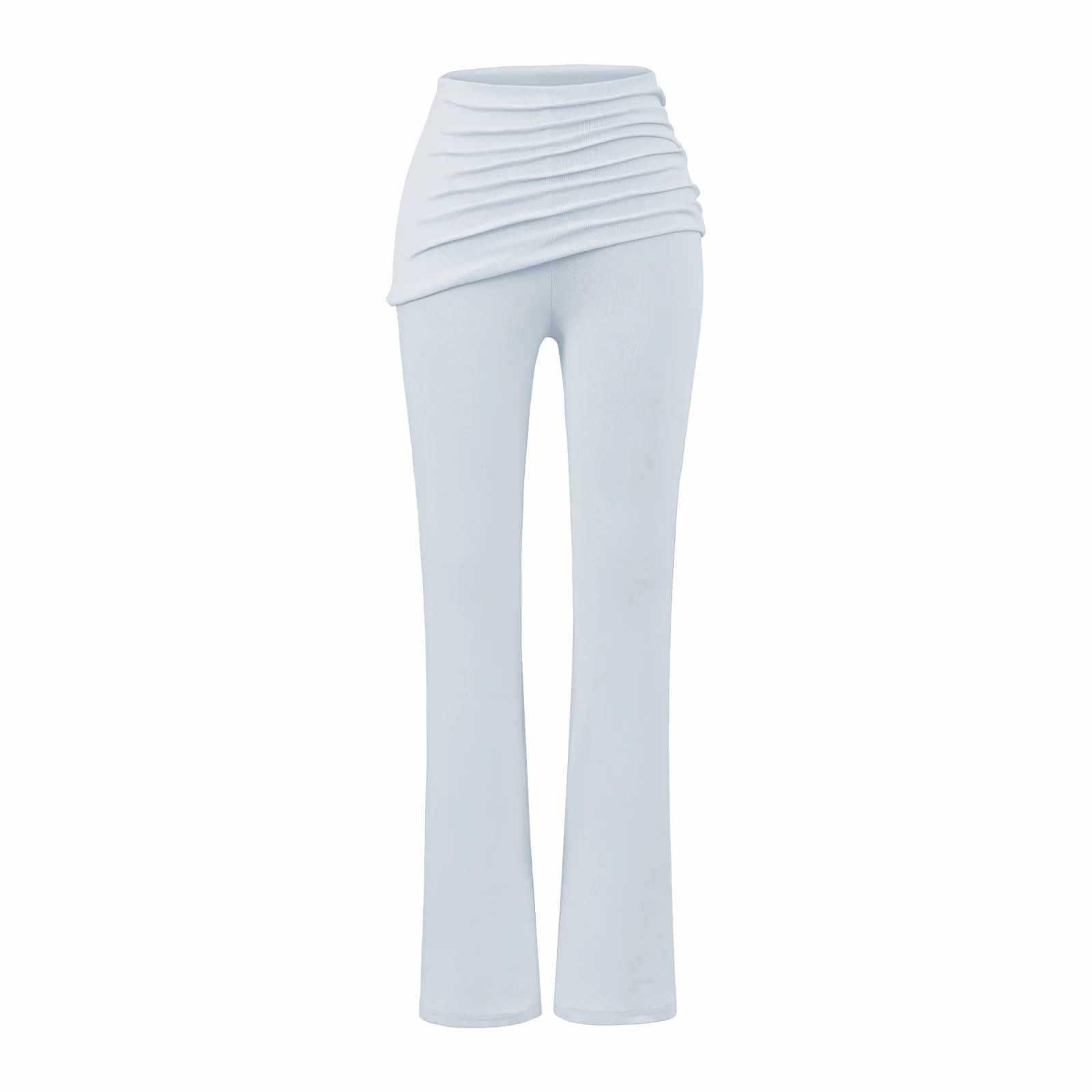 

Women s Creamy Beige Low-Waist Micro-Flare Pants - Spring/Autumn Casual Slim-Fit Large