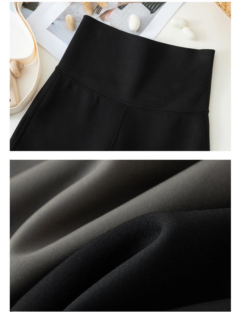 Women's High-Waist Fleece Flare Pants – Floor-Length, Loose Fit, Autumn/Winter Fashion