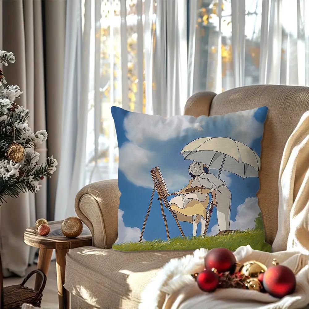 Der WIND STEIGT Animations-Kissenbezug Quadratisches Kissen Schlafzimmer Sofa Freizeit Komfort Kissen Auto Wohnzimmer Heimdekoration 40X40