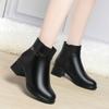 Mom shoes autumn and winter short boots women's, new single boots thick heel winter shoes short velvet boots    and elderly women's boots