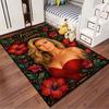 Elegant Floral Portrait Carpet suitable as a non-slip mat for the living room or bedroom sofa