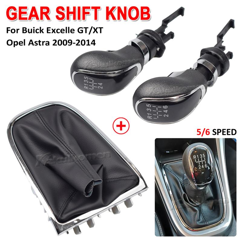 Manual 5 6 Speed Gear Stick Shift Knob Lever Head Handball with Leather Boot For Buick Excelle GT/XT 2009-2014 For OPEL ASTRA