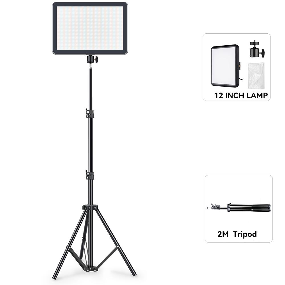 LED Studio Streaming Lights Portable Video Lighting Photo Studio Kits for Video Camera Photography Game YouTube TikTok Shooting