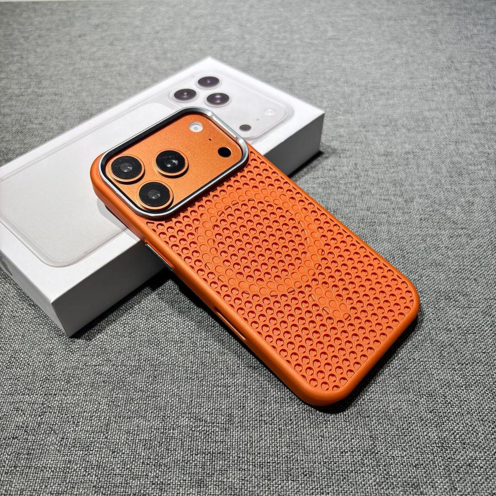 Honeycomb Heat Dissipation iPhone 16 Pro Max Magnetic Protective Case - Solid Color Hard Shell with Large Hole Design