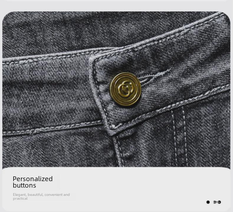 Pánské módní vyšívané elastické džíny - Slim Fit, mladistvý high street styl