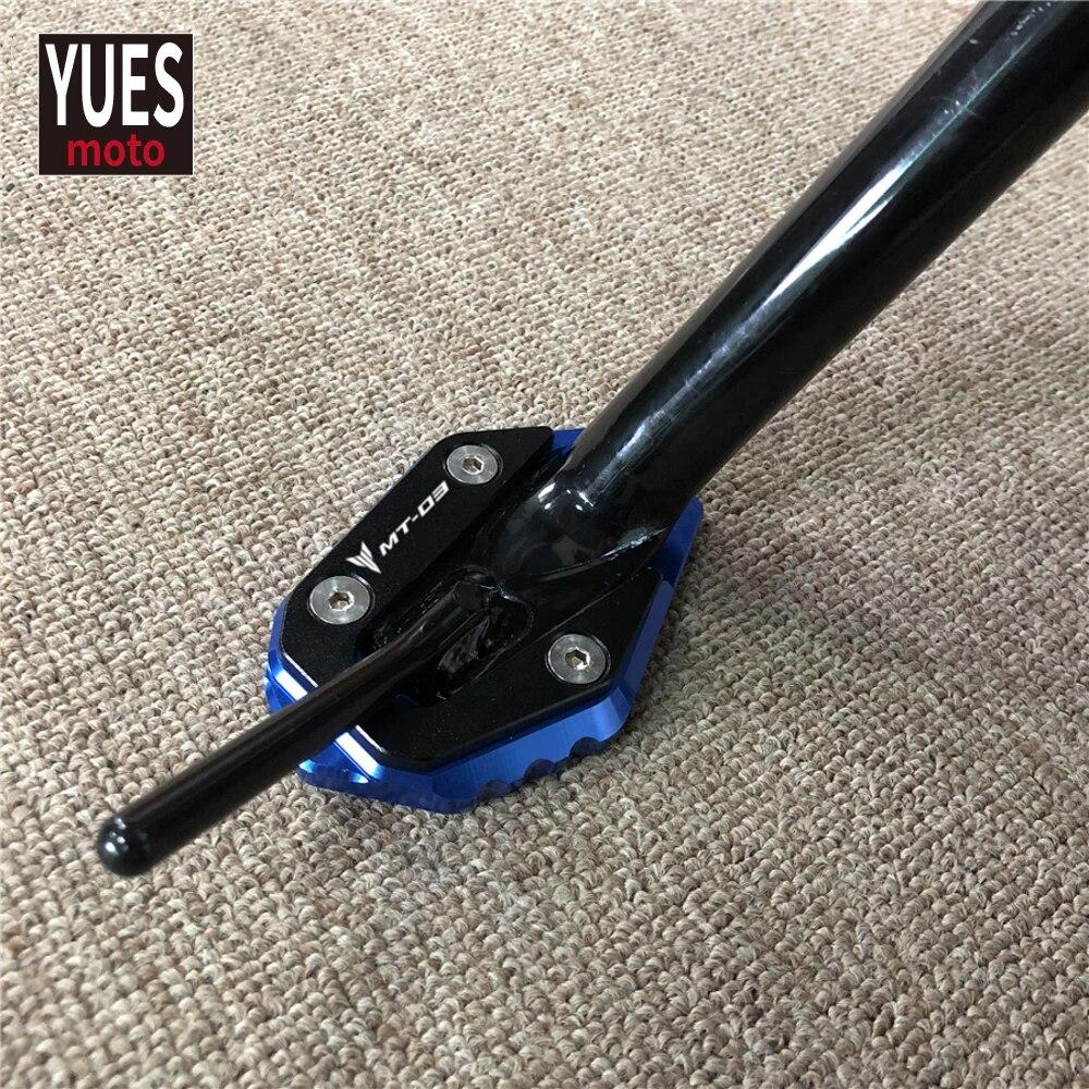 Motorcycle Accessories CNC Kickstand Foot Side Stand Extension Pad Support Plate For YAMAHA MT-25 MT25 MT 25 2014-