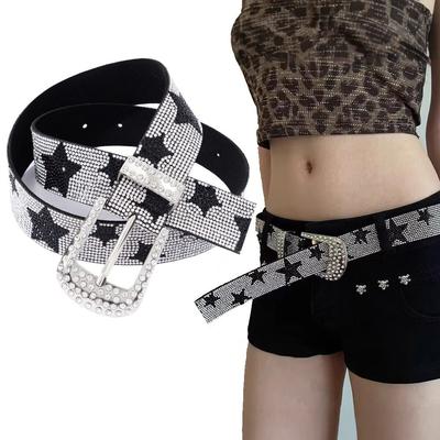 Vintage Glitter Belt Bling Bling Trendy Waistband Fashion Waist Strap  For Women