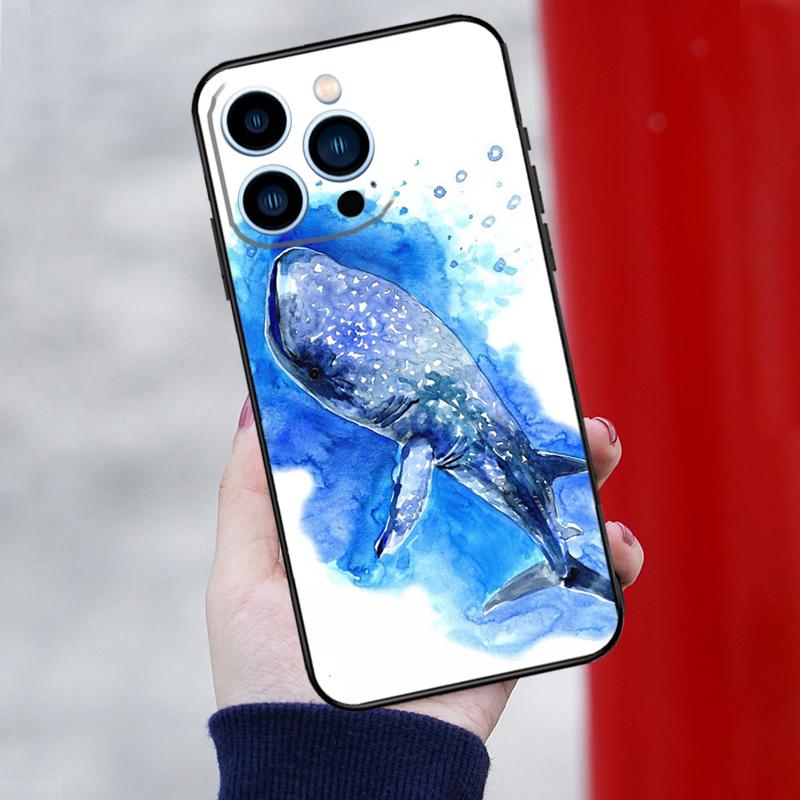 Whale Sharks Fish Phone Case For iPhone 16 Pro Max 12 13 Mini 11 14 15 Pro Max XR 15 16 Plus 16e Cover Shell