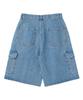 URBANAGE Bermuda Cargo Denim Shorts_Light Blue