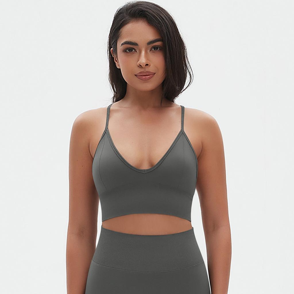 New Seamless Solid Color Camisole Bra, Sexy And Beautiful Back Sports Bra, Running And Fitness Yoga Vest