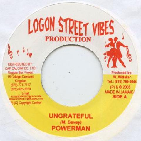 

7-дюймовая пластинка POWERMAN - Неблагодарный Лог На Улице V 2005 Ямайка Регги, Ска и Даб