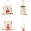 Vibrant Tower Pattern Crossbody Bag Fun Novelty Messenger Shoulder Purse With Square Tote Design Adjustable Strap And Spacious Interior Perfect