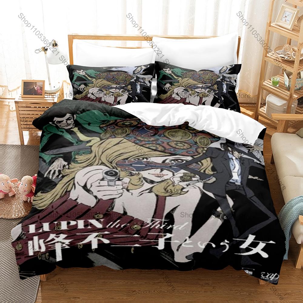 Cool Personality Lupin the 3rd New Bed Set Anime Figure Style Duvet Cover Set For Bedroom Living Room Decoration For Teens Adult