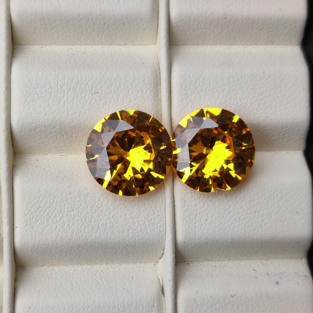 Yellow Color Natural Round Cut 10 To 12 Mm Size Zircon, Healing Yellow Color Zircon Lot, Loose Zirconia Lot For Jewelry Making.