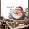 Cute Santa Claus and English Slogan Home Glass Door and Window Beautification Stickers
