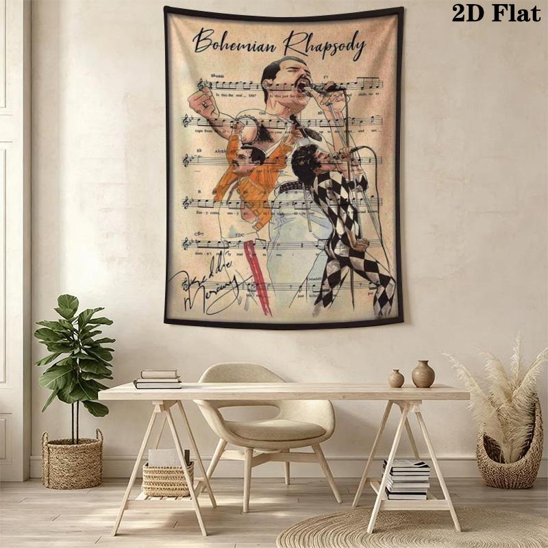 Bohemian Rhapsody Tapestry Music'S Timeless Elegy Tapestry Wallmounted Background Cloth Wall Decoration Atmospheric Background Cloth