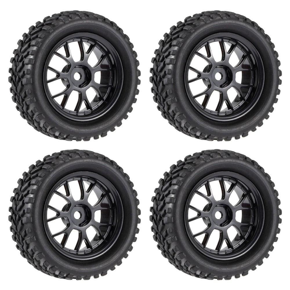 144001 124018 RC Car Wheel Rubber Rally Climbing Car Wheel Rim 75mm Tires Wheel  For MN99S
