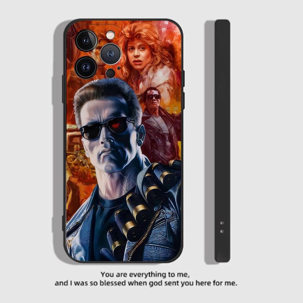 Movie The Terminator Phone Case Black Silicone Matte Phone Case For Iphone 17 Air 16 15 14 13 12 11 Pro Max TPU Soft Case