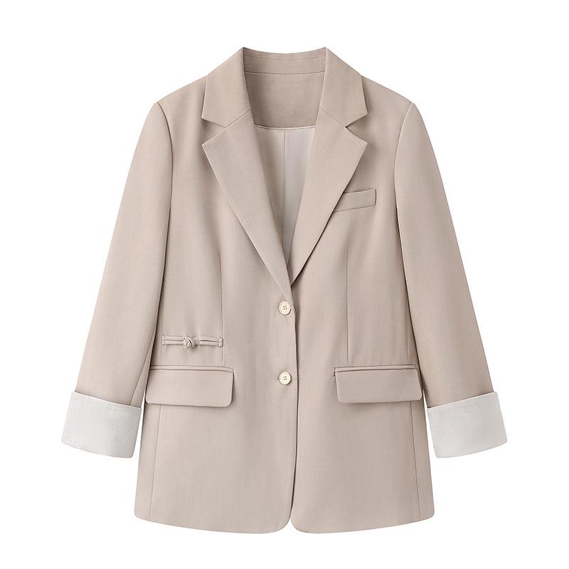 

Женский блейзер Baijiahao 2025 весна в китайском стиле с цветными блоками L