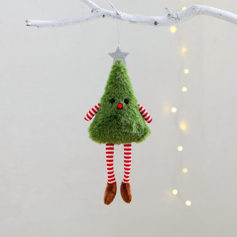Cute Plush Christmas Tree Pendant Christmas Decor Hanging Leg Doll Hanging Decoration Holiday Party  Christmas Tree Decorations