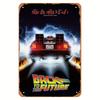 Back To the Future Metal Tin Sign Wall Decor Retro Movie Poster Art with DeLorean Time MachineLightning Design Iron