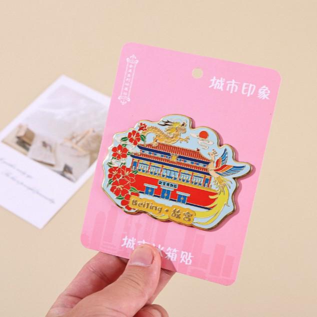 Beijing Forbidden City & Great Wall Magnet: Souvenir Featuring Temple of Heaven, Summer Palace, and Tourist Map Design