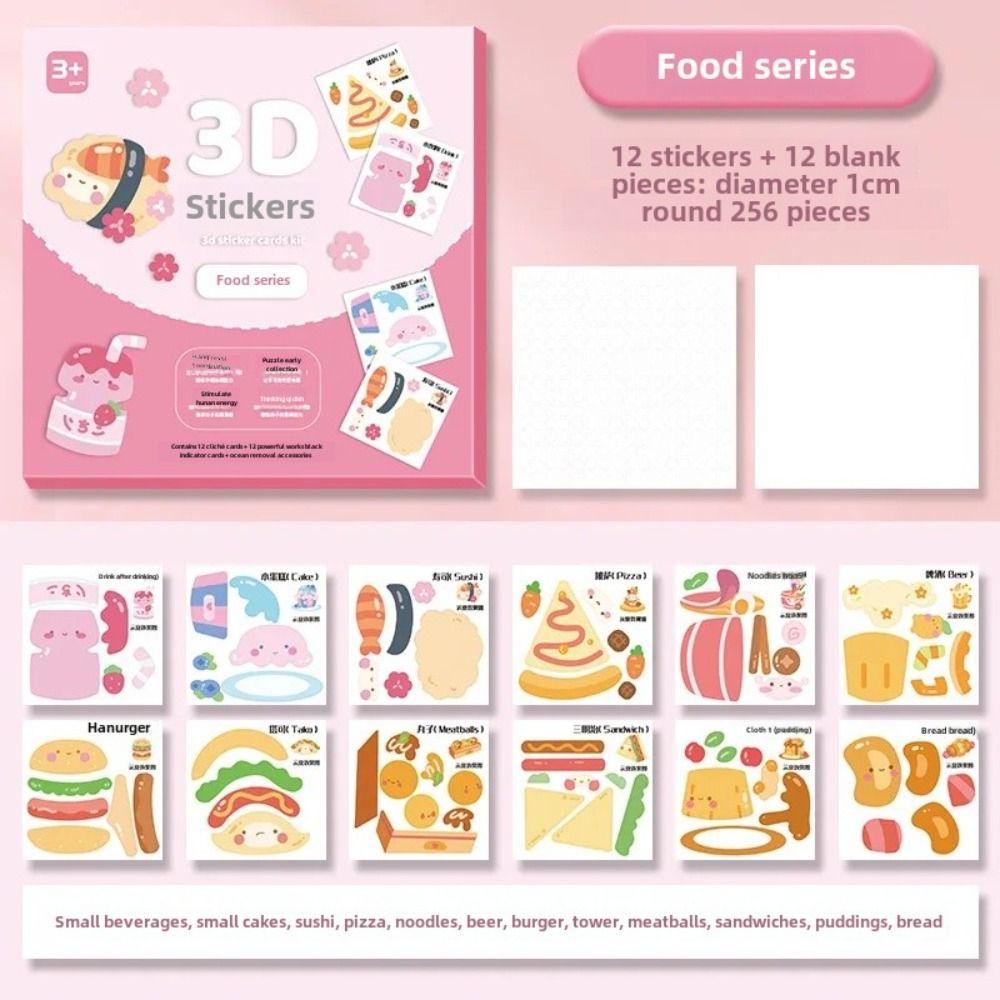 Handmade DIY Paste Material Kit Educational Toys Animals Sticker Book 3D EVA Stickers Books  Kids