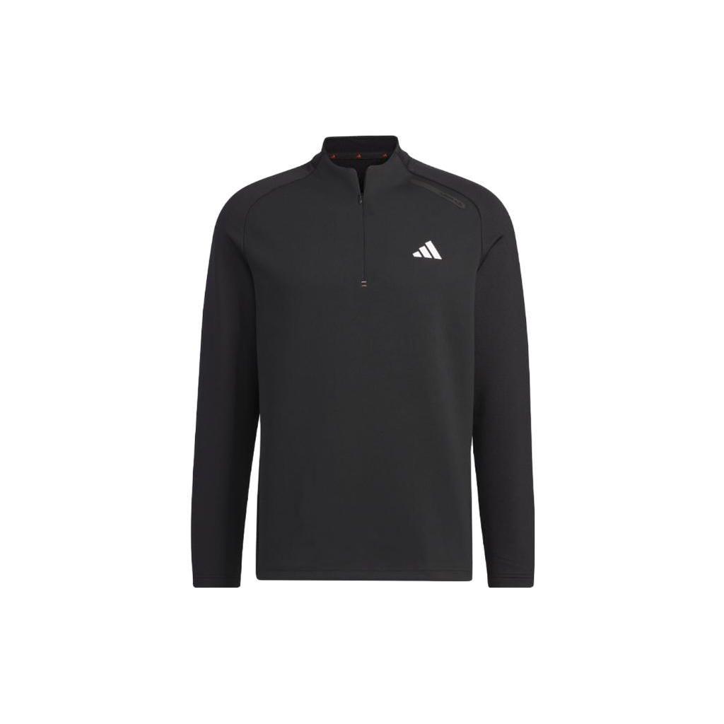 Adidas SS23 Solid Color Fitted Long Sleeve Polo Shirt Men tops Black HZ6052