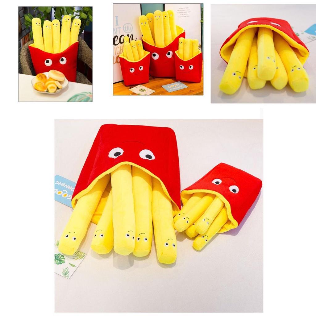 Adorable And Comfortably Plush Cute French Fries Stuffed Toy And Pizza Cushion