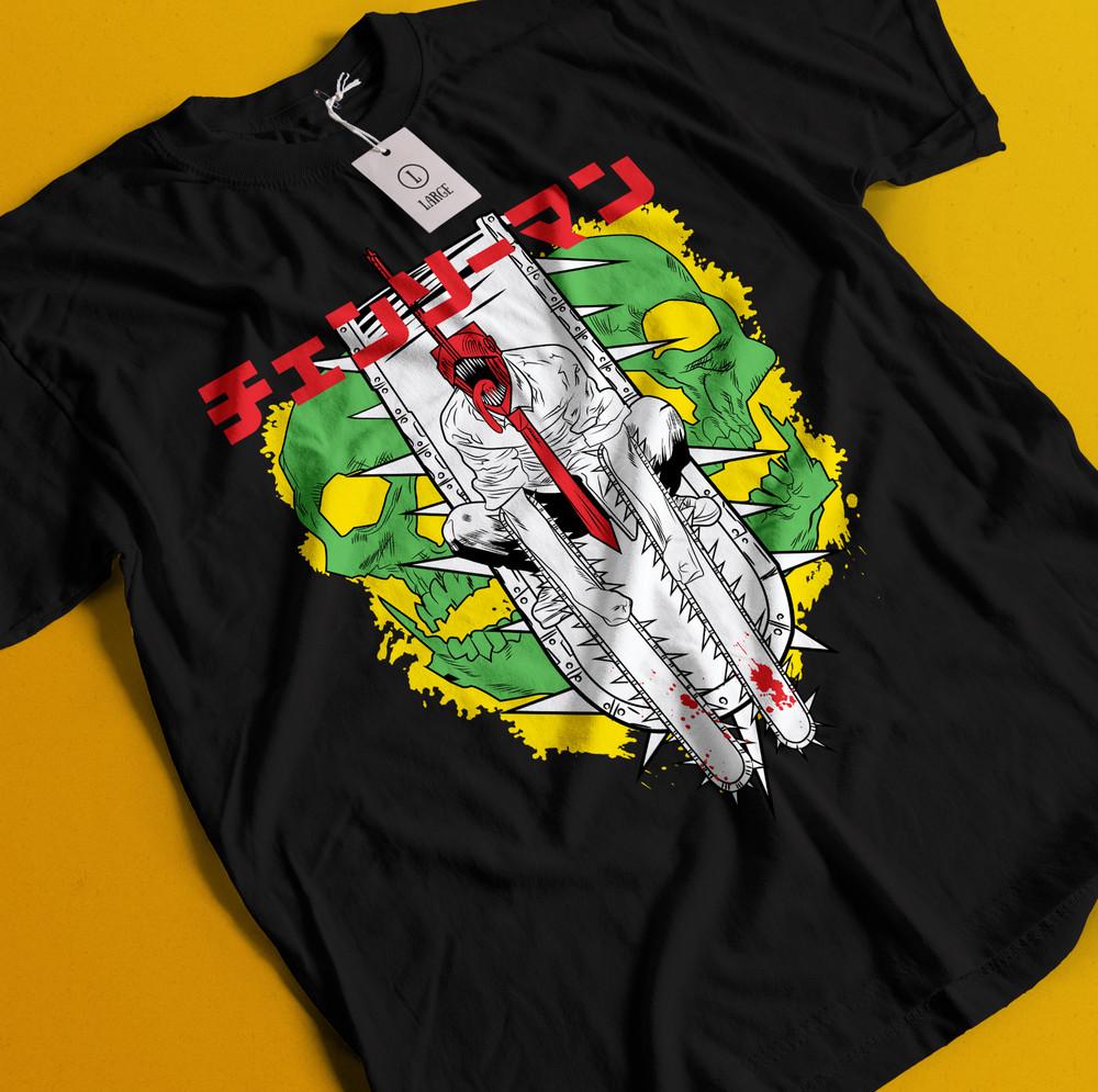 

Человек-бензопила Макима Футболка Аса Аки Аниме Дэнджи Футболка Пауэр Футболка Все размеры 4XL