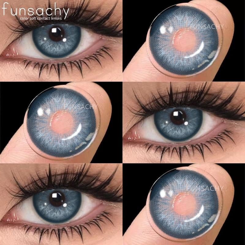 

FUNSACHY 1 пара цветных зрачков для глаз, натуральные карие большие глаза, контактные линзы, косметика, зеленые линзы для глаз, серые линзы для женщин и мужчин