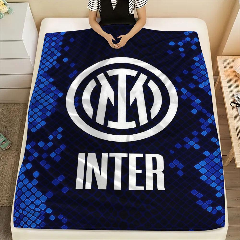 Inter Milan Printed Flannel Blanket, Soft Throw for Bedroom Sofa, Washable, Christmas Present, Great Gift.