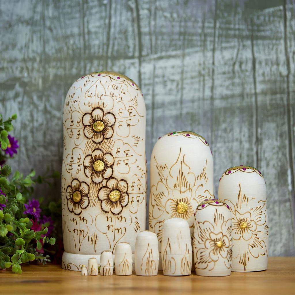 Russian Nesting Dolls 10 Pieces Hand Painted Toy Traditional Matryoshka Doll Traditional Russian Stacking Dolls