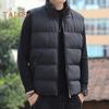 Men Cotton Waistcoat Autumn Winter Stand Collar Sleeveless Zipper Placket Jacket with Pockets Solid Color Thickened Quilted Vest Coat