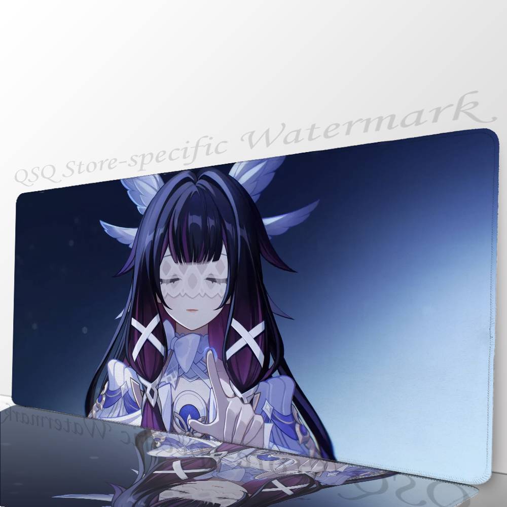 Anime Columbina G-Genshin Impact Mousepad Non-slip Suitable For Office Computers Laptops E-sports Game Desk Mats XXL Keyboard