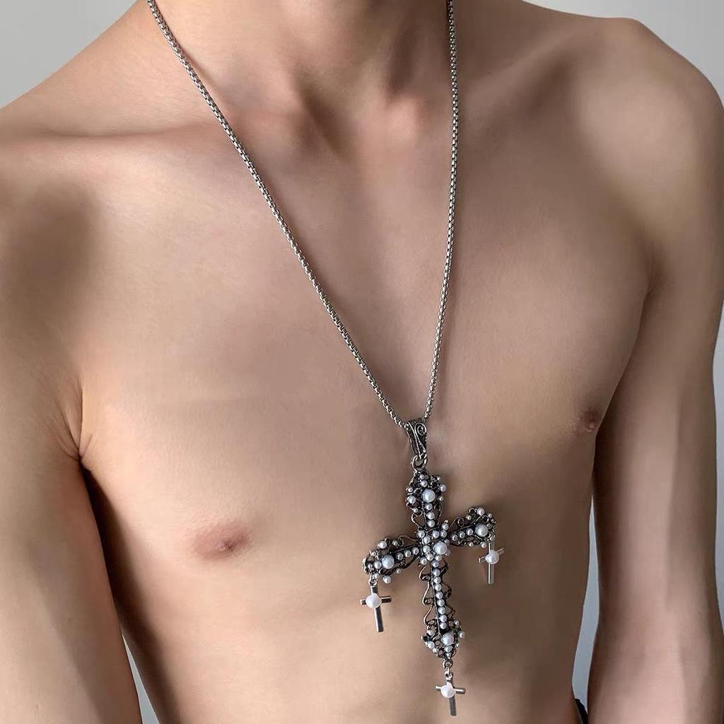 Starburst Double Layer Men's Necklace: Trendy, Light Luxury Hip Hop Style, Unisex Clavicle Chain