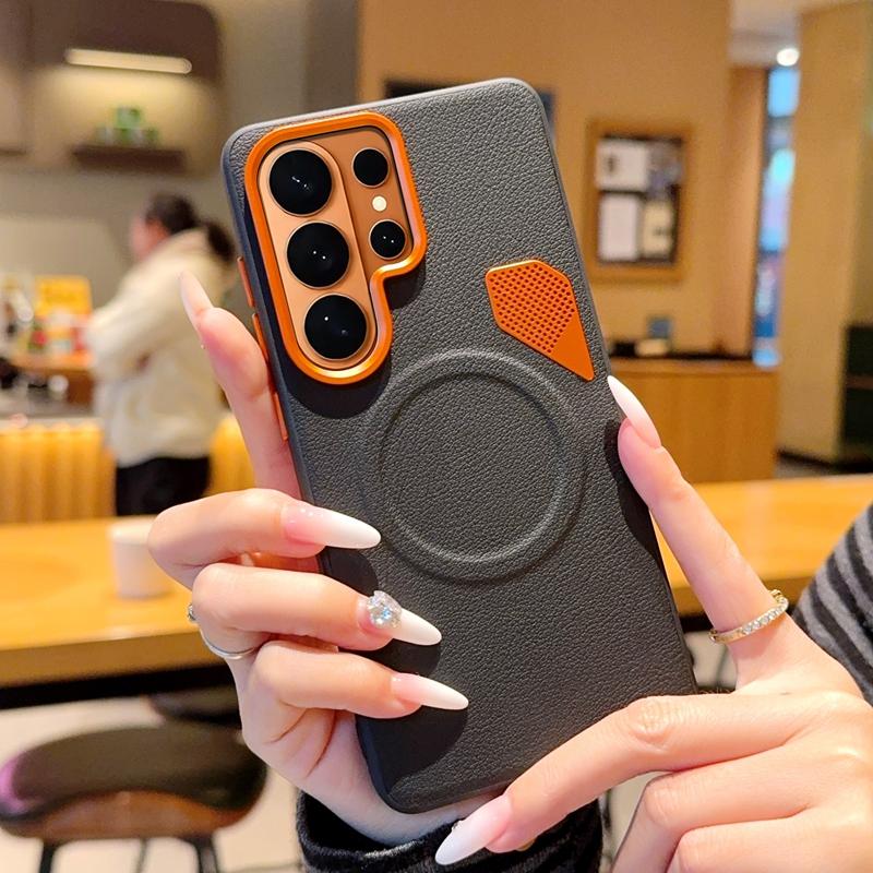 Magnetic Leather Case for Samsung Galaxy S26 Ultra S26 Plus S26 Edge S25 S24 Ultra Plus S25 Edge Cover Wireless Charging Cases