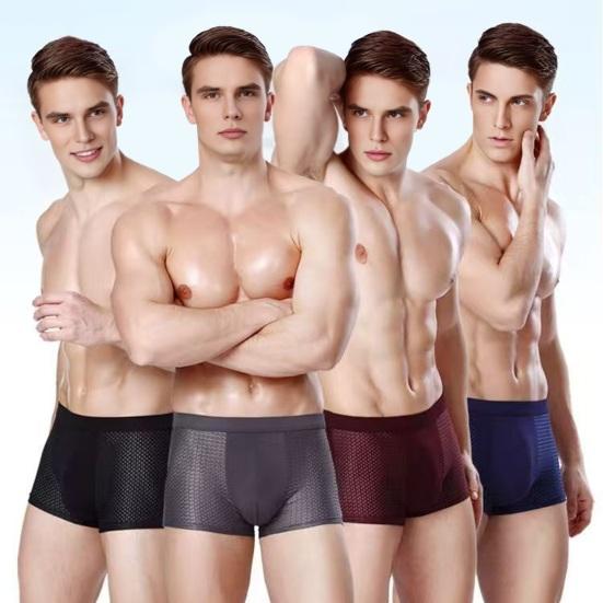 Summer Ice Silk Mesh Holes Panties Mid-rise Elastic Waistband Boxer Underwear Soft Smooth Wiring Quick Drying Panties