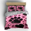 Pet Paw Prints Decorative Set Soft Skin-Friendly Bedding Set Includes 1 Duvet Cover And 2 Pillowcase Gift