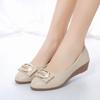  women cute brown light weight high quality wedge heel shoes lady cool beige comfort spring summer office pumps ab489