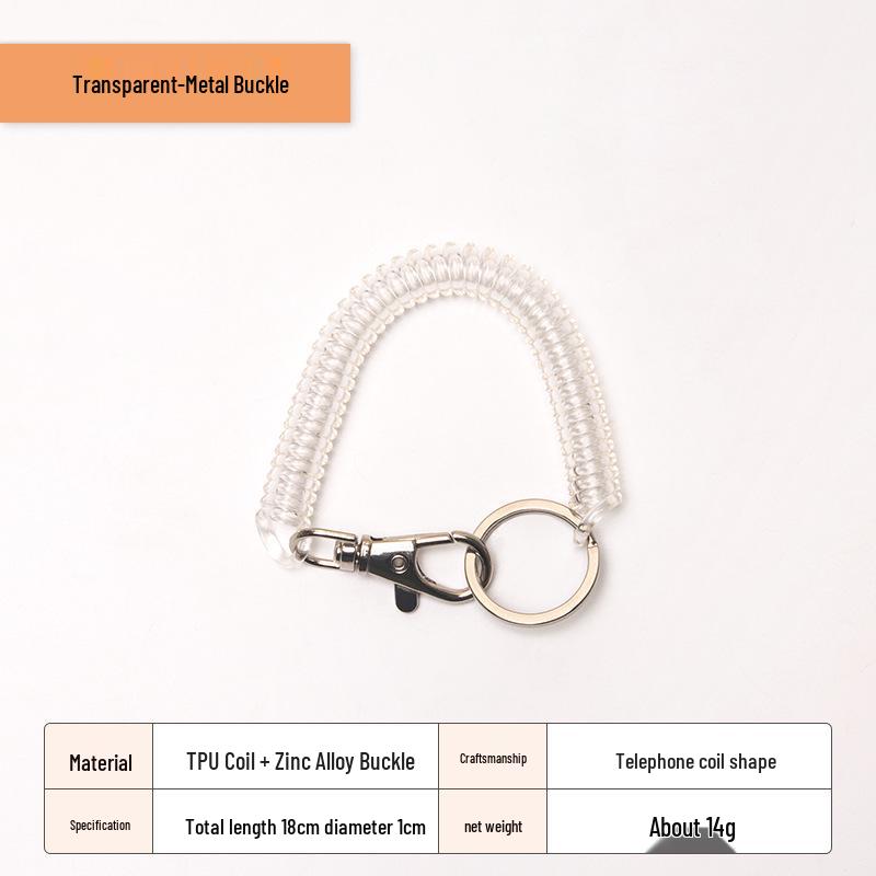 Spring Buckle Keychain Cord – Anti-Lost Outdoor Strap with Bag Holder