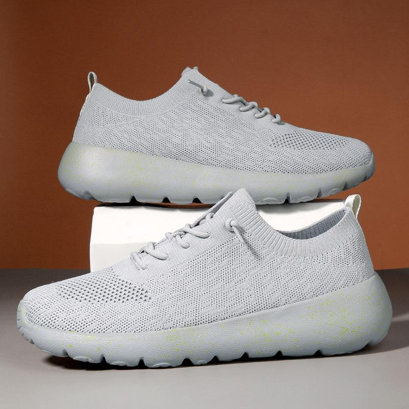

Summer new fly-woven breathable sports casual shoes lightweight soft-soled travel shoes couple socks shoes men s and women s shoes 45