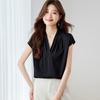 Srcr Women's 19 Momme Silk V-Neck T-Shirt