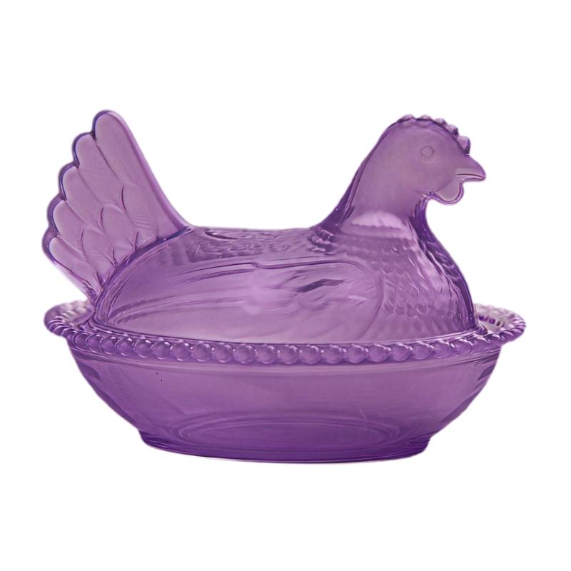 Cute Plastic Clear Hen On Nest Covered Candy Dish Dessert Plate Desktop Easter Christmas Decors Farmhouses Ornament