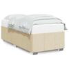 Bed Frame without Mattress Cream 100x200 cm Fabric